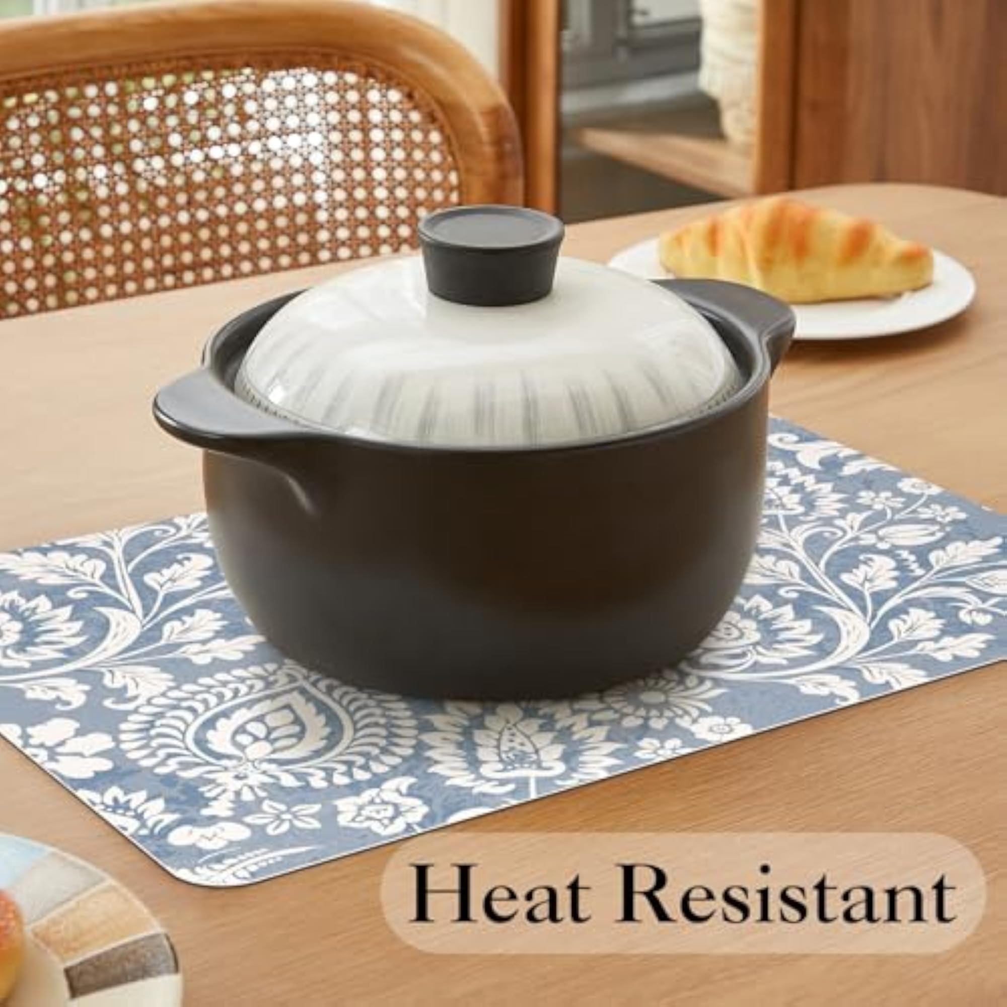 Faux Leather Placemats, Set of 6 for Dining